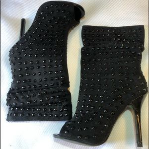 Black Studded Ankle Booties